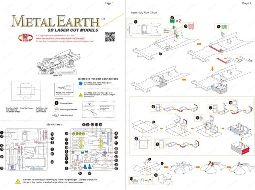 METAL EARTH 3D puzzle Batman: Batmobile (TV Series) - obrázek 4