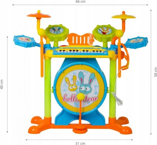Canhui Toys Multistore Plastová bicí sada s klavírem + židlička - obrázek 4