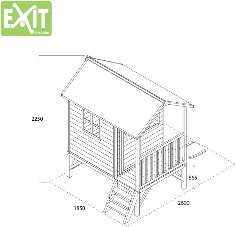 Zahradní cedrový domeček Exit Loft 300 Zelený - obrázek 7