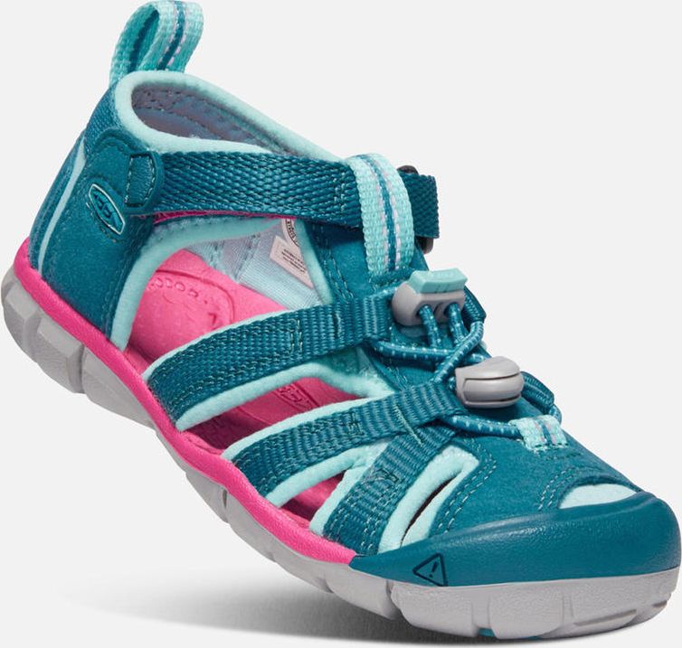 Keen Dětské sandály SEACAMP II CNX JR, deep lagoon/bright pink tyrkysová 37 - obrázek 1