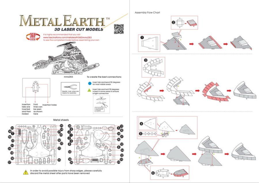 METAL EARTH 3D puzzle Star Trek: Klingon Vor'cha class - obrázek 7