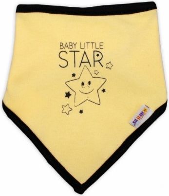 Dětský bavlněný šátek na krk Baby Nellys, Baby Little Star - žlutý - obrázek 1