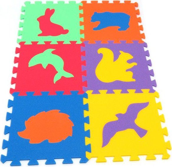 MALÝ GÉNIUS Pěnové puzzle MAXI 6 Zvířata divoká 8mm (mix-6) - obrázek 1