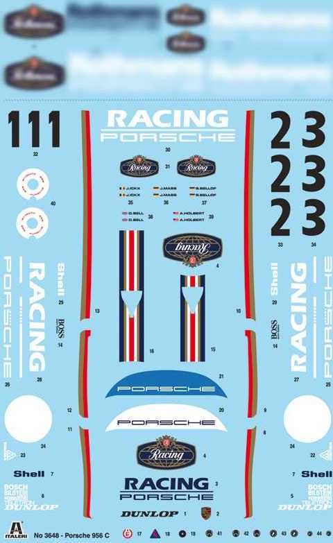 ITALERI Model Kit auto 3648 - Porsche 956 (1:24) - obrázek 11