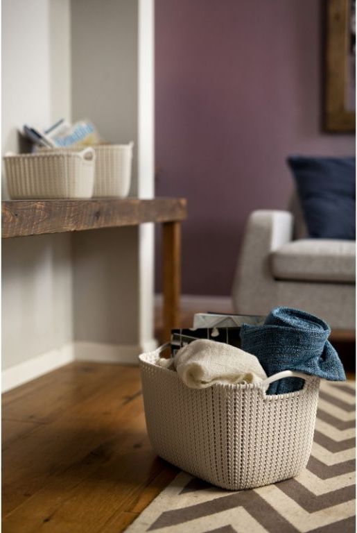 CURVER KNIT košík 19L - krémový R36483 - obrázek 3