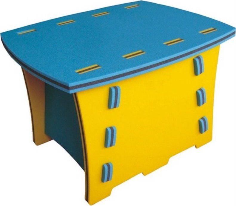 MALÝ GÉNIUS Puzzle stoleček modro-žlutý - obrázek 1