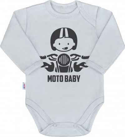 Body s potiskem New Baby Moto baby šedé, Šedá, 74 (6-9m) - obrázek 1