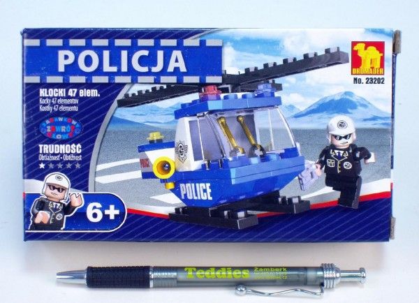 Stavebnice Dromader Policie Vrtulník 23202 47ks v krabici 16,5x9,5x4,5cm - obrázek 1