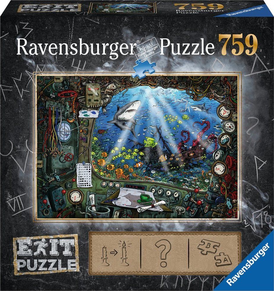 RAVENSBURGER Únikové EXIT puzzle V ponorce 759 dílků - obrázek 1