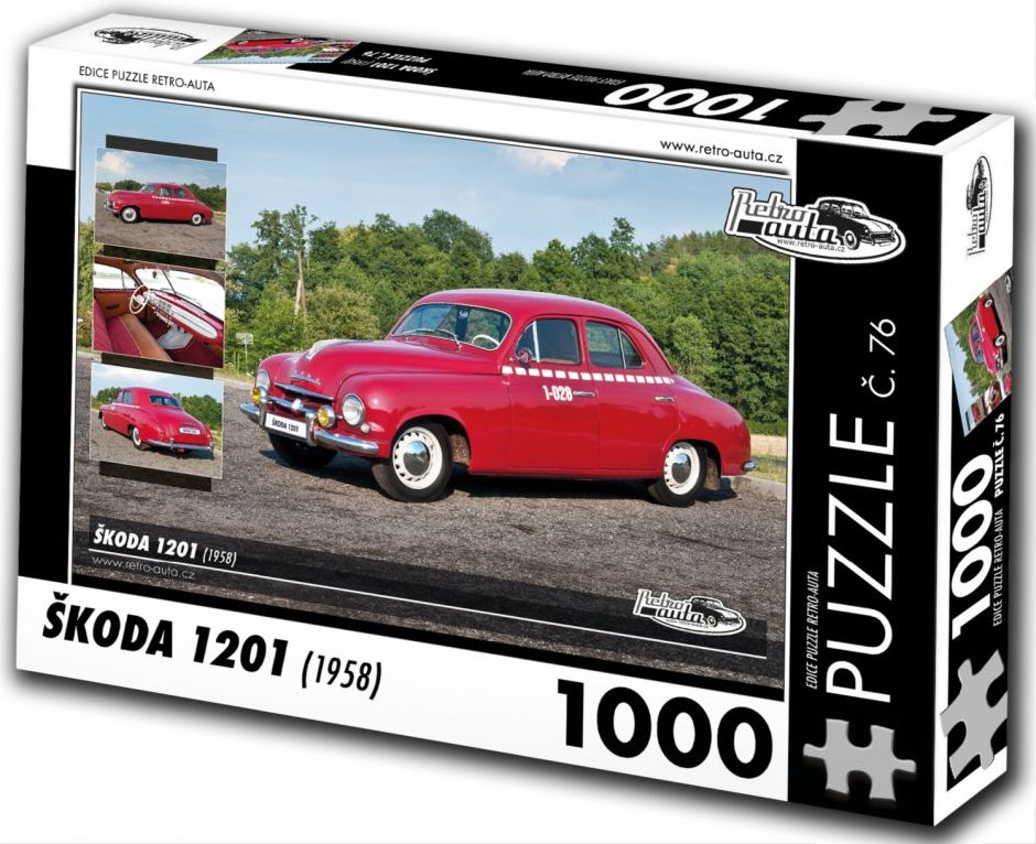 RETRO-AUTA Puzzle č. 76 Škoda 1201 (1958) 1000 dílků - obrázek 1