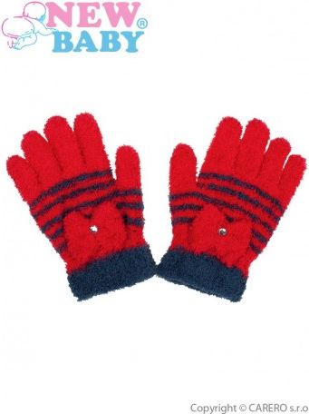 Dětské froté rukavičky New Baby červené, Červená, 104 (3-4r) - obrázek 1