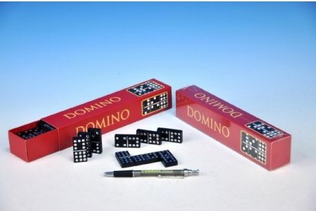 Domino společenská hra dřevo 55ks v krabičce 23,5x3,5x5cm - obrázek 1