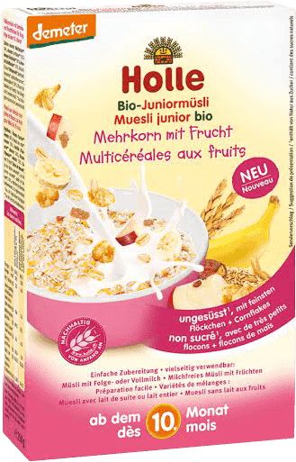 3x HOLLE Organické junior müsli vícezrnné s ovocem, 250 g - obrázek 2