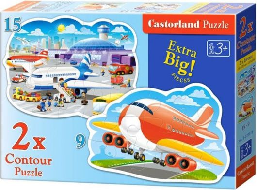 CASTORLAND Puzzle Dobrodružství na letišti 9+15 dílků - obrázek 1