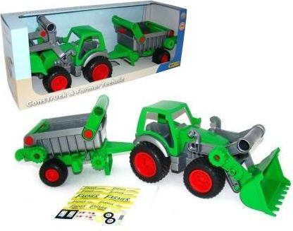 Traktor Farmář s lopatou a přívěsem - obrázek 1