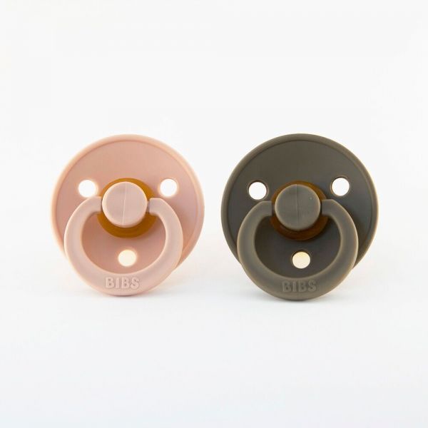 BIBS Dudlíky z přírodního kaučuku 2ks - velikost 1, blush-dark oak - obrázek 1