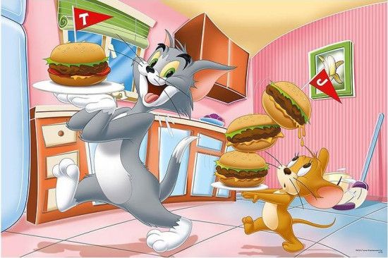 TREFL Puzzle Tom a Jerry: Vydatná snídaně MAXI 24 dílků - obrázek 1