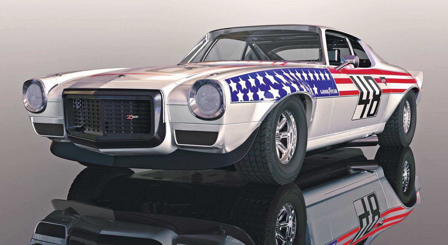 Autíčko Touring SCALEXTRIC C4043 - Chevrolet Camaro - Stars n Stripes (1:32) - obrázek 1