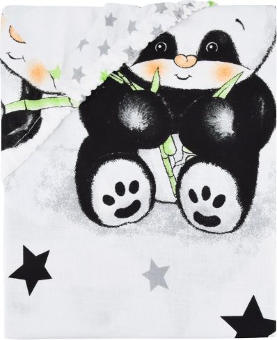Baby Nellys Baby Nellys Dětské bavlněné prostěradlo do postýlky 140x70 cm - Panda bílá - obrázek 1