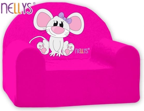 Dětské křeslo Nellys - Myška v růžové - obrázek 1
