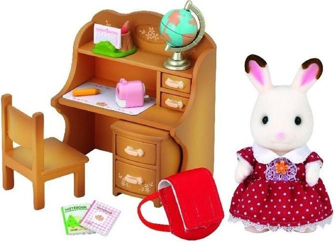 Sylvanian family Sylvanian Family Nábytek chocolate králíků - sestra u psacího stolu se židlí - obrázek 1