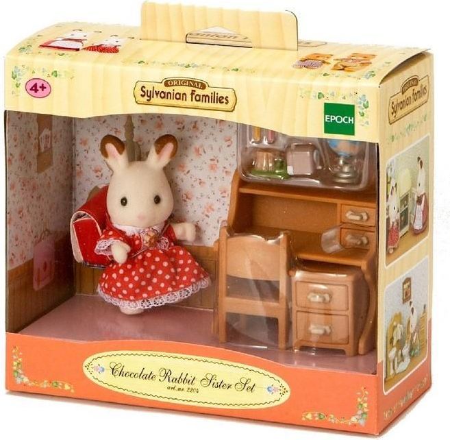 Sylvanian family Sylvanian Family Nábytek chocolate králíků - sestra u psacího stolu se židlí - obrázek 3