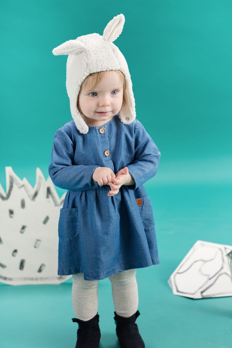 PINOKIO Šaty dlouhý rukáv Happy Llama vel. 98 – modré - obrázek 2