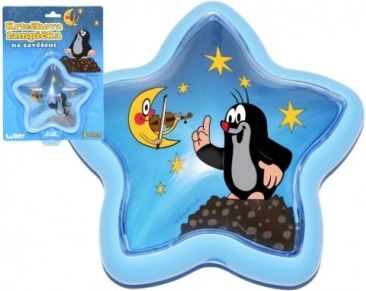 Lampička Krtek na zavěšení plast hvězda 15cm na kartě - obrázek 1