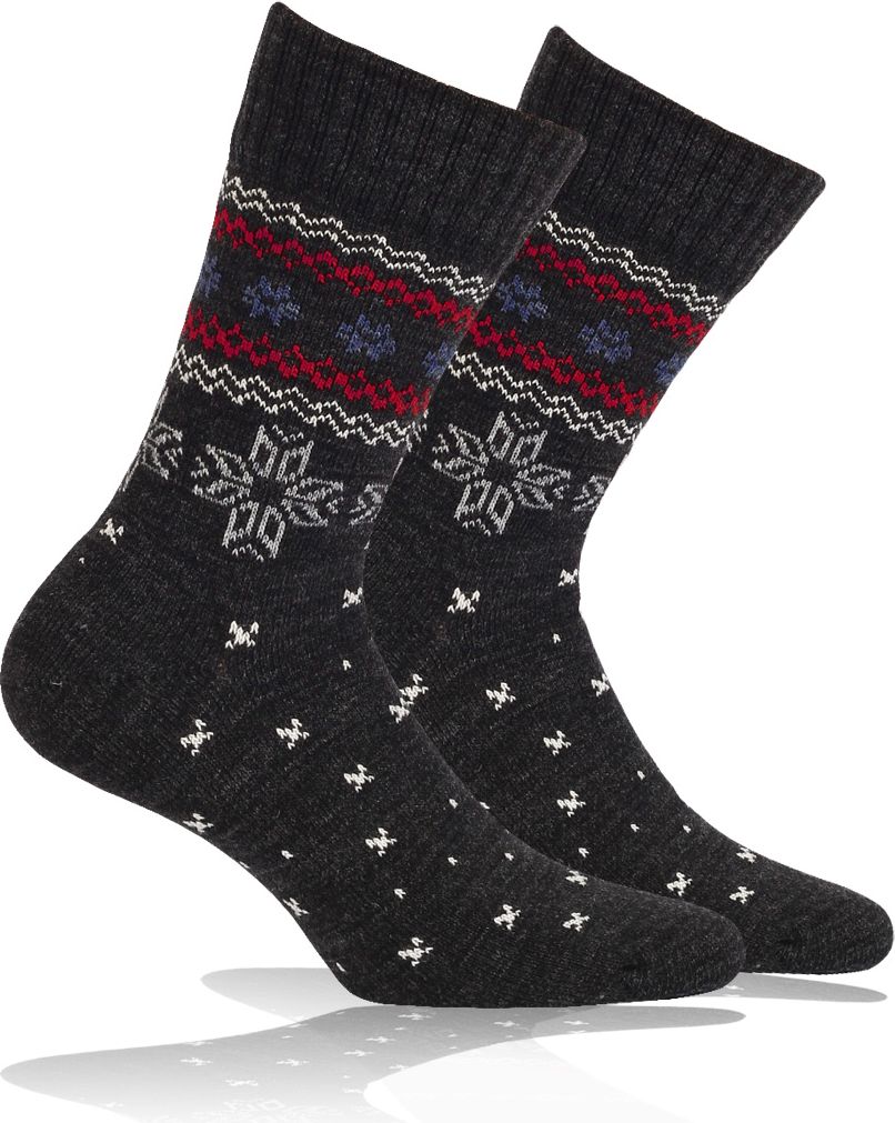 Vlněné ponožky WOLA NORSKÝ VZOR černé - obrázek 1