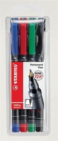 Permanentní popisovač "OHPen F", mix barev, 0,7mm, ks/bal., STABILO, set 4 ks - obrázek 1