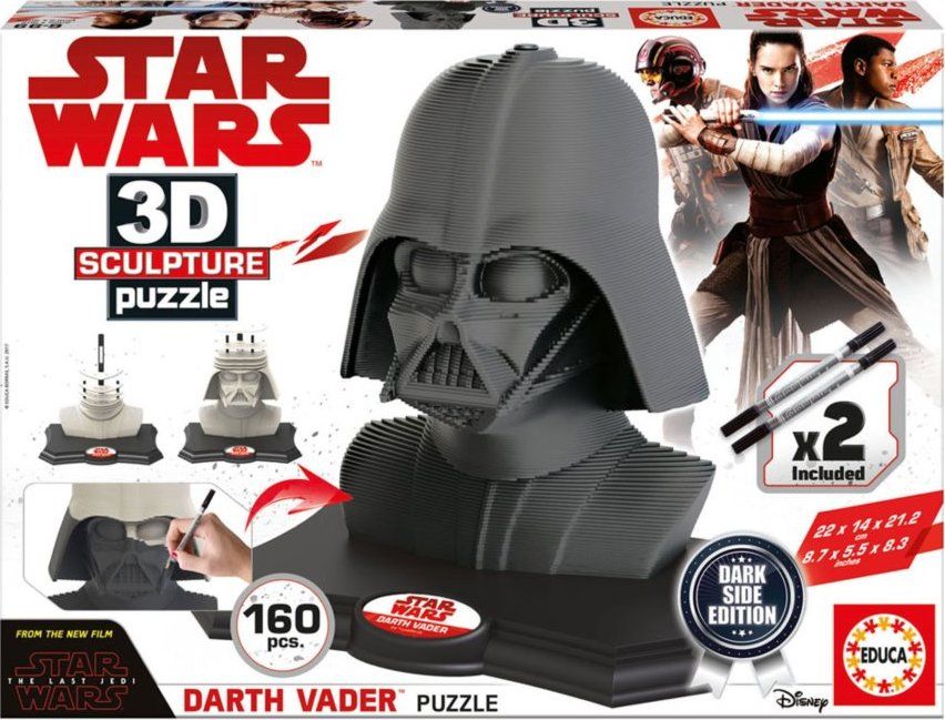 EDUCA 3D Puzzle Darth Vader 160 dílků s černými fixy - obrázek 1