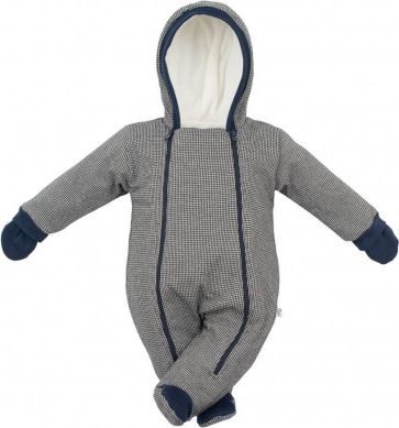 Zimní kojenecká kombinéza s kapucí a rukavicemi Baby Service Retro, Šedá, 56 (0-3m) - obrázek 1