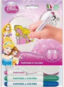 Balónek "Disney princezny", vybarvitelný, s fixou, 26 cm, bal. 8 ks - obrázek 1