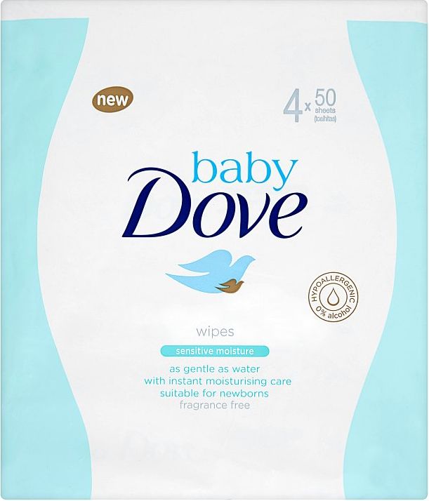 Baby Dove Sensitive Moisture vlhčené ubrousky 4x 50 ks - obrázek 1