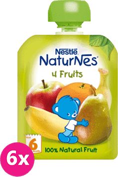 6x NESTLÉ Naturnes 4 ovoce (90 g) - ovocná kapsička - obrázek 1