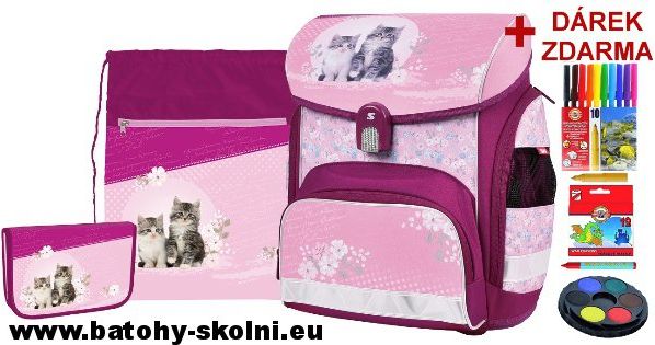 Školní aktovka 3 dílný set Stil Kočičky Kitten - Doprava Zdarma - obrázek 1