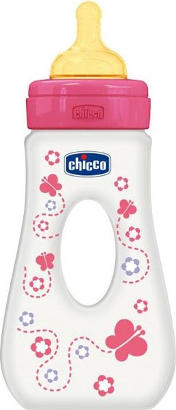 CHICCO Láhev Well-Being 240 ml slza, kaučukový dudlík rychlý průtok – růžová - obrázek 1
