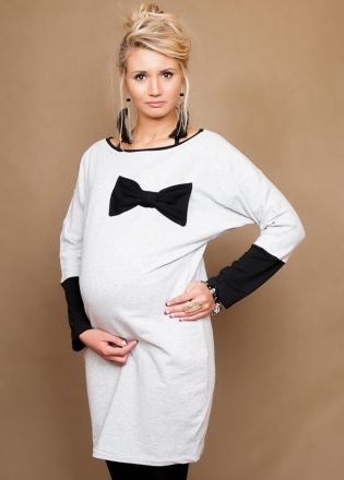 Be MaaMaa Těhotenské teplákové šaty/tunika EMMA dl. rukáv - L/XL - obrázek 1