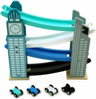 Adam Toys Dřevěná dráha klouzačka s autíčky - obrázek 1
