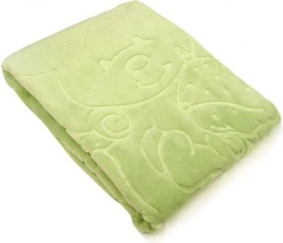 Dětská deka Super Soft 80x110 zelená Bobobaby s medvídkem - obrázek 1