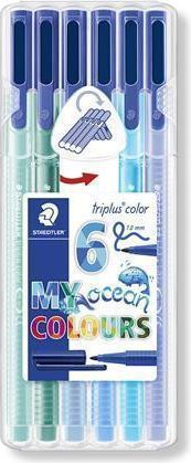 Fixy "Triplus 323 Ocean Box", 6 oceánských barev, sada, 1 mm, STAEDTLER, set 6 ks - obrázek 1
