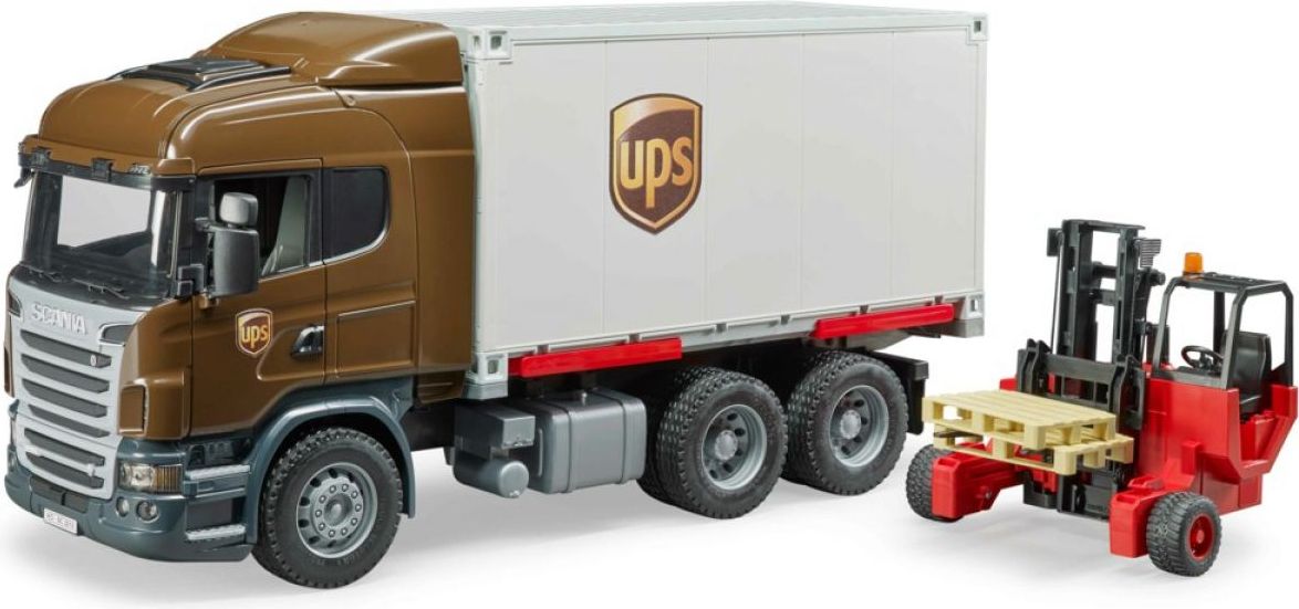 Bruder 3581 Scania R UPS logistik s vysokozdvihem - obrázek 1