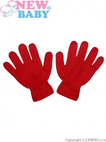 Dětské zimní rukavičky New Baby červené, Červená, 110 (4-5r) - obrázek 1