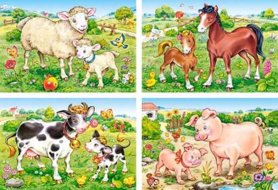CASTORLAND Puzzle Zvířecí maminky s mláďaty 4v1 (8,12,15,20 dílků) - obrázek 1