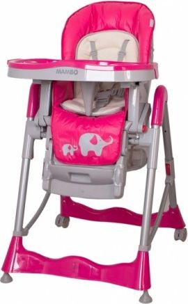 Jídelní židlička COTO BABY Mambo Hot Pink - SLONÍCI - obrázek 1