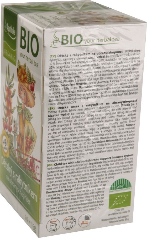 Apotheke BIO Dětský čaj s rakyt. obranysch.20x1.5g - obrázek 2