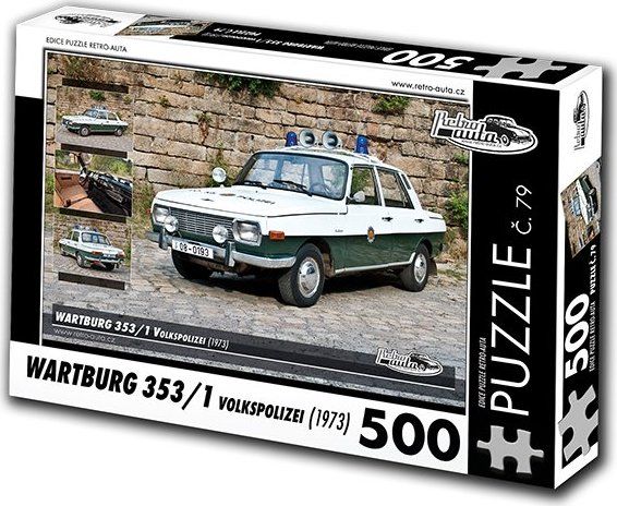 RETRO-AUTA Puzzle č. 79 Wartburg 353,1 Volkspolizei (1973) 500 dílků - obrázek 1