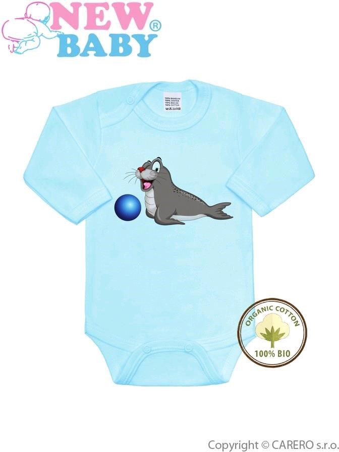 BIO body s dlouhým rukávem New Baby Lachtan modré Modrá 86 (12-18m) - obrázek 1