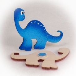 ČESKÁ DŘEVĚNÁ HRAČKA Dřevěné magnetky - Brontosaurus - obrázek 2