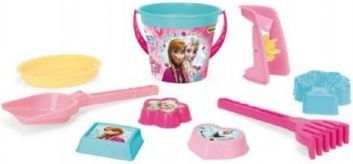 Set na písek plast 9ks Ledové království/Frozen Wader v síťce - obrázek 1
